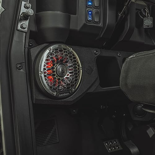 Rockford Fosgate RNGR18-STG6 Audio Kit: PMX-3 Receiver, 1500-Watt Amp, M2 Series Color Optix Multicolor LED Lighted Front & Rear Speakers Plus Subwoofer for Select Polaris Ranger Models (2018-2022) Rockford Fosgate RNGR18-STG6 Audio Kit: PMX-3 Receiver, 1500-Watt Amp, M2 Series Color Optix Multicolor LED Lighted Front & Rear Speakers Plus Subwoofer for Select Polaris Ranger Models (2018-2022)
